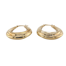 Load image into Gallery viewer, Preowned 9ct Yellow Gold Twisted Oval Creole Earrings with the weight 3.10 grams
