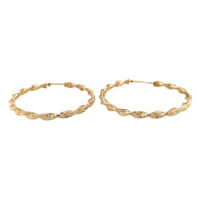 Load image into Gallery viewer, Preowned 9ct Yellow Gold Twisted Hoop Creole Earrings with the weight 3.70 grams
