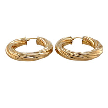 Load image into Gallery viewer, Preowned 9ct Yellow Gold Twisted Hoop Creole Earrings with the weight 4.80 grams
