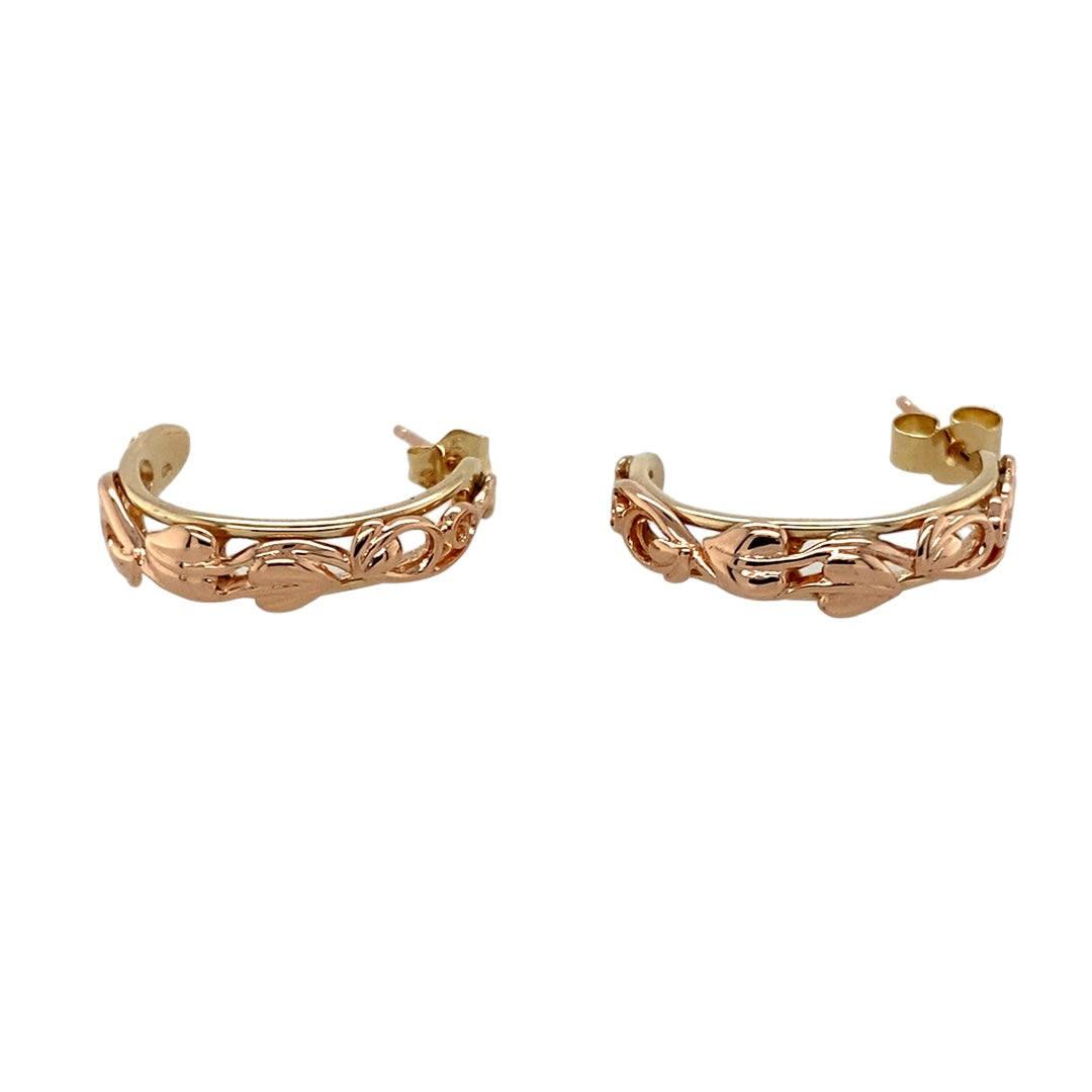 9ct Gold Clogau Tree of Life Half Hoop Earrings