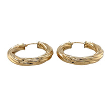 Load image into Gallery viewer, Preowned 9ct Yellow Gold Twisted Hoop Creole Earrings with the weight 3.10 grams
