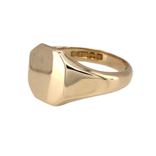 Load image into Gallery viewer, Preowned 9ct Yellow Gold Plain Signet Ring in size Q with the weight 4.60 grams. The front of the ring is 11mm high
