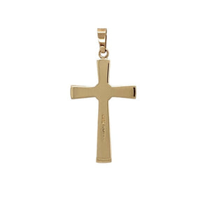 Preowned 9ct Yellow Gold Plain Cross Pendant with the weight 1.80 grams