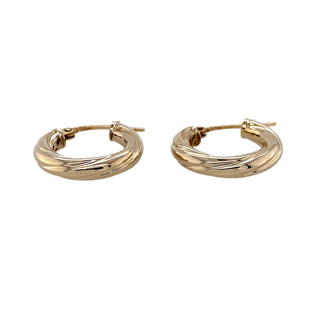 9ct Gold Twisted Hoop Creole Earrings – Gold Reserves Jewellers