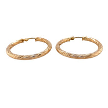 Load image into Gallery viewer, Preowned 9ct Yellow Gold Twisted Hoop Creole Earrings with the weight 2.90 grams

