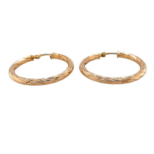 Preowned 9ct Yellow Gold Twisted Hoop Creole Earrings with the weight 2.90 grams