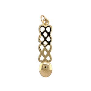 Preowned 9ct Yellow Gold Celtic Knot Lovespoon Pendant with the weight 2.60 grams