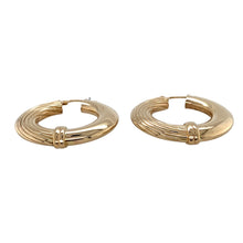 Load image into Gallery viewer, Preowned 9ct Yellow Gold Patterned Hoop Creole Earrings with the weight 5.70 grams
