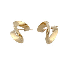 Load image into Gallery viewer, Preowned 9ct Yellow Gold Swirl Creole Earrings with the weight 2.30 grams
