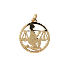 Load image into Gallery viewer, Preowned 9ct Yellow Gold Libra Scales Pendant with the weight 3.40 grams
