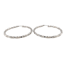 Load image into Gallery viewer, Preowned 9ct White Gold Twisted Hoop Creole Earrings with the weight 3.10 grams
