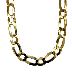 925 Silver Gold Plated 24" Figaro Chain