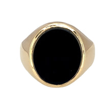 Load image into Gallery viewer, 9ct Gold &amp; Onyx Set Oval Signet Ring
