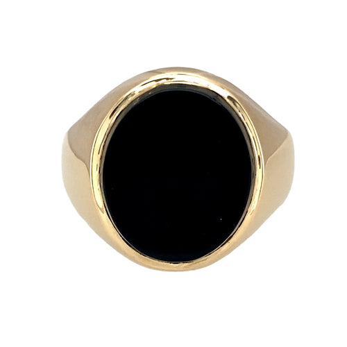 9ct Gold & Onyx Set Oval Signet Ring