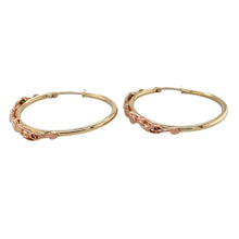 Load image into Gallery viewer, Preowned 9ct Yellow and Rose Gold Clogau Tree of Life Hoop Creole Earrings with the weight 3.40 grams
