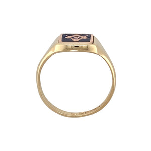9ct Gold Masonic Spinning Signet Ring