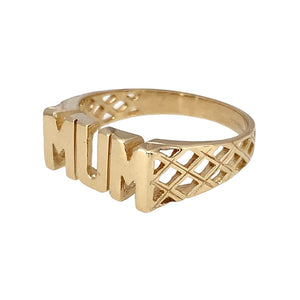 Preowned 9ct Yellow Gold Mum Ring in size O with the weight 2.70 grams. The front of the ring is 7mm high