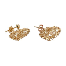 Load image into Gallery viewer, Preowned 9ct Yellow Gold Heart Dropper Earrings with the weight 2.60 grams
