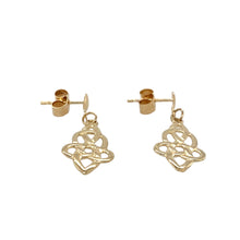 Load image into Gallery viewer, Preowned 9ct Yellow Gold Celtic Knot Drop Earrings with the weight 1.10 grams

