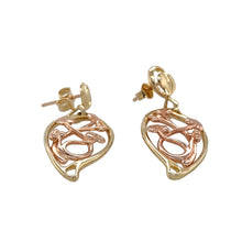 Load image into Gallery viewer, Preowned 9ct Yellow and Rose Gold Clogau Tree of Life Dropper Earrings with the weight 4.70 grams
