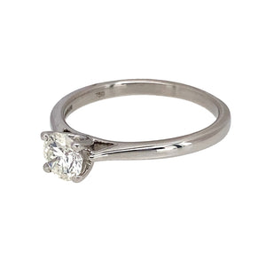 Preowned 18ct White Gold & Diamond Set Solitaire Ring in size N with the weight 2.60 grams. The diamond is approximately 56pt with approximate clarity Si and colour J - K