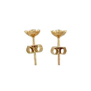 9ct Gold & Diamond Set Flower Stud Earrings