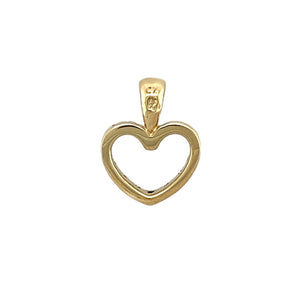 Preowned 9ct Yellow and White Gold & Cubic Zirconia Set Open Heart Pendant with the weight 1.60 grams