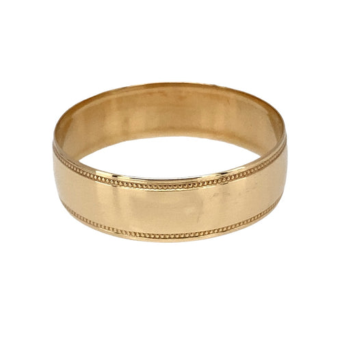 9ct Gold 7mm Millgrain Edge Wedding Band Ring