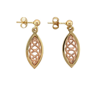 9ct Gold Clogau Celtic Knot Drop Earrings