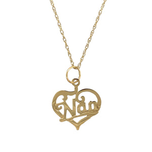 9ct Gold Nan Heart 18 Necklace Gold Reserves Jewellers