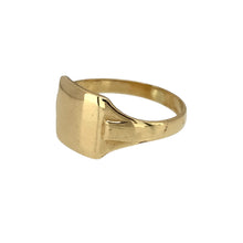 Load image into Gallery viewer, New 9ct Yellow Gold Children&#39;s Square Signet Ring in size D to E with the weight 1.40 grams. The front of the ring is 8mm high
