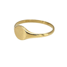 Load image into Gallery viewer, New 9ct Yellow Gold Children&#39;s Circle Signet Ring in size I with the weight 0.80 grams. The front of the ring is 6mm high
