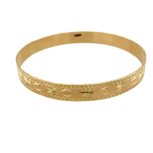 New 9ct Solid Gold Patterned Bangle