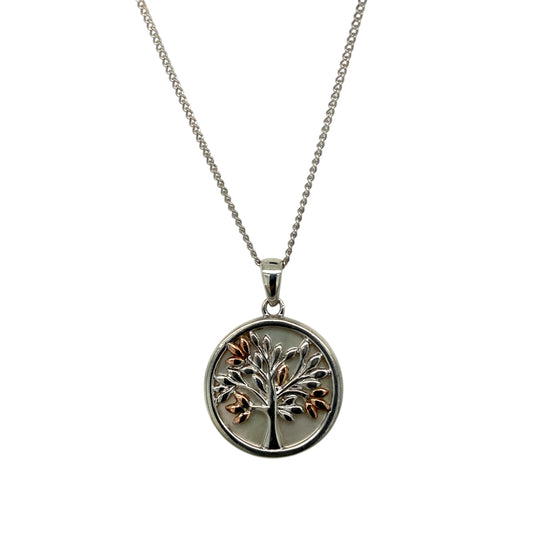 925 Silver & Mother of Pearl Clogau Tree of Life 19" - 23" Necklace