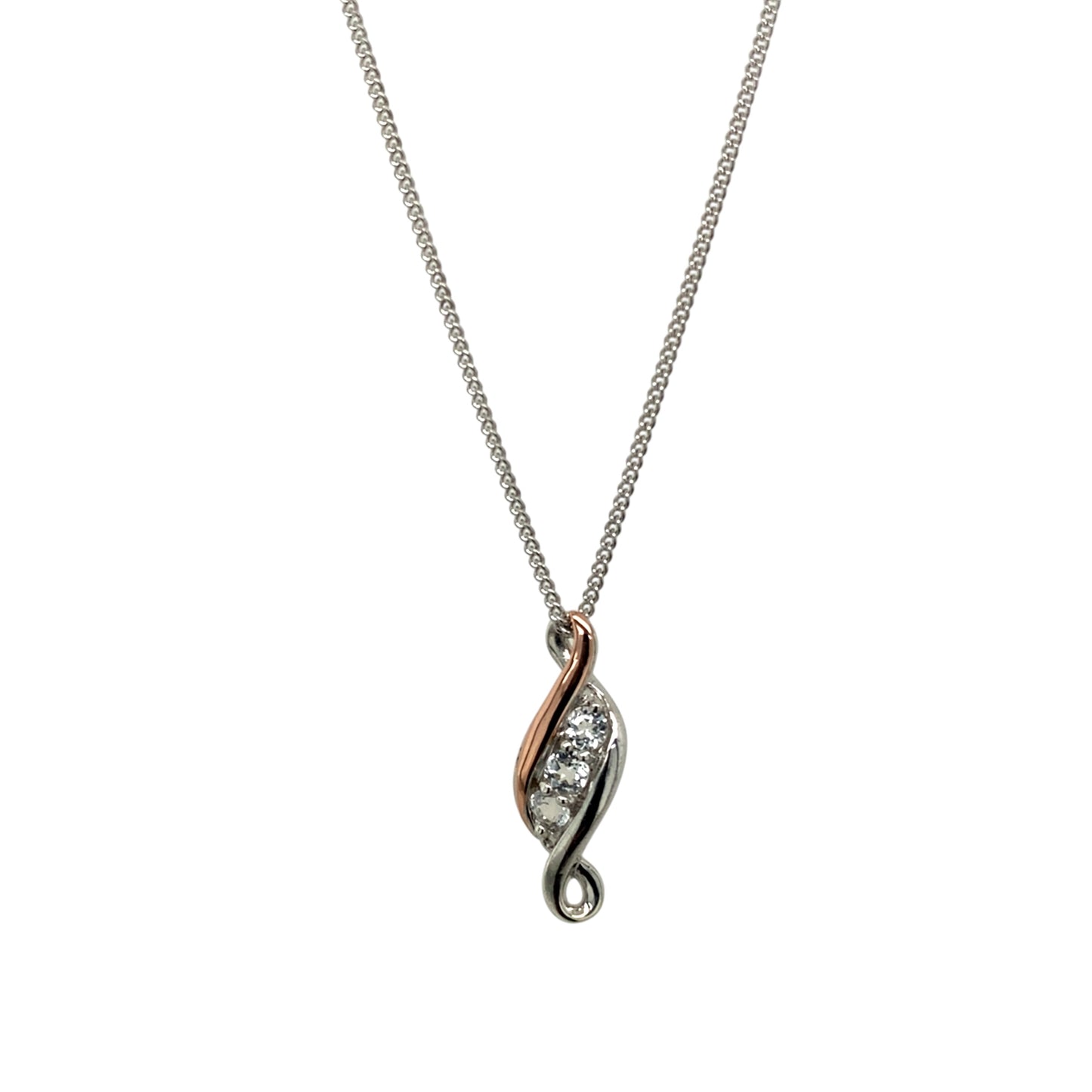 925 Silver & White Topaz Set Clogau 18" - 22" Necklace