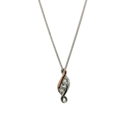 925 Silver & White Topaz Set Clogau 18" - 22" Necklace