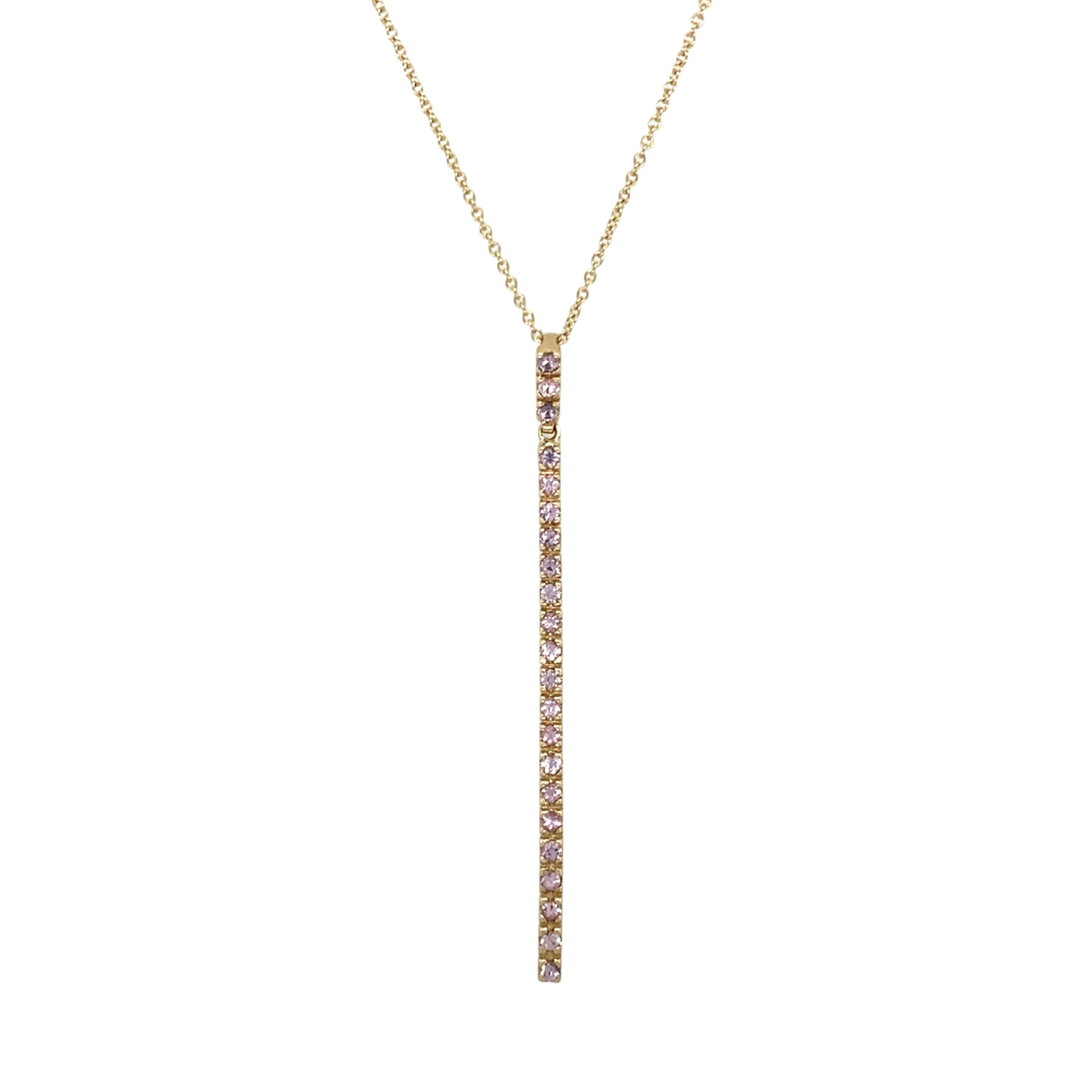 9ct Gold & Lavender Cubic Zirconia Bar 16" - 18" Necklace