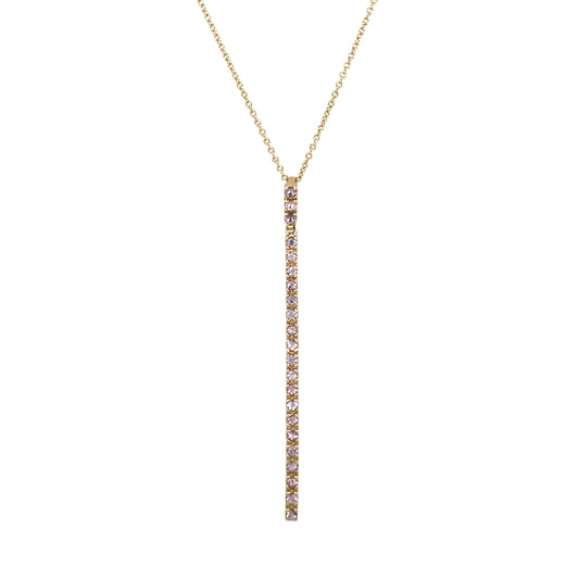 9ct Gold & Lavender Cubic Zirconia Bar 16" - 18" Necklace