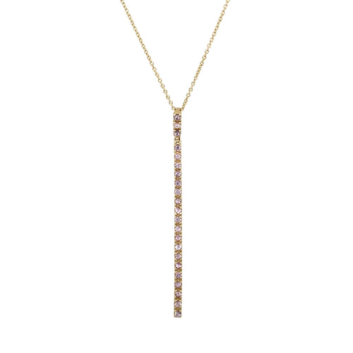 9ct Gold & Lavender Cubic Zirconia Bar 16