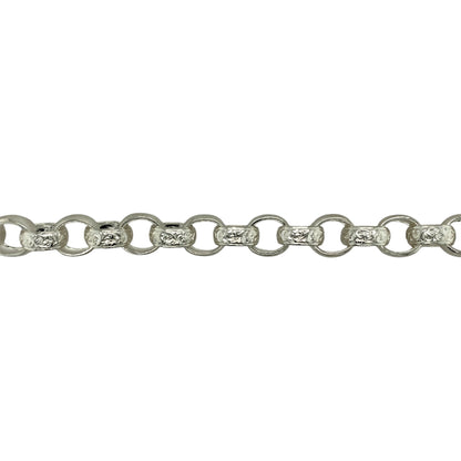 New 925 Solid Silver 9.5" Patterned Belcher Bracelet
