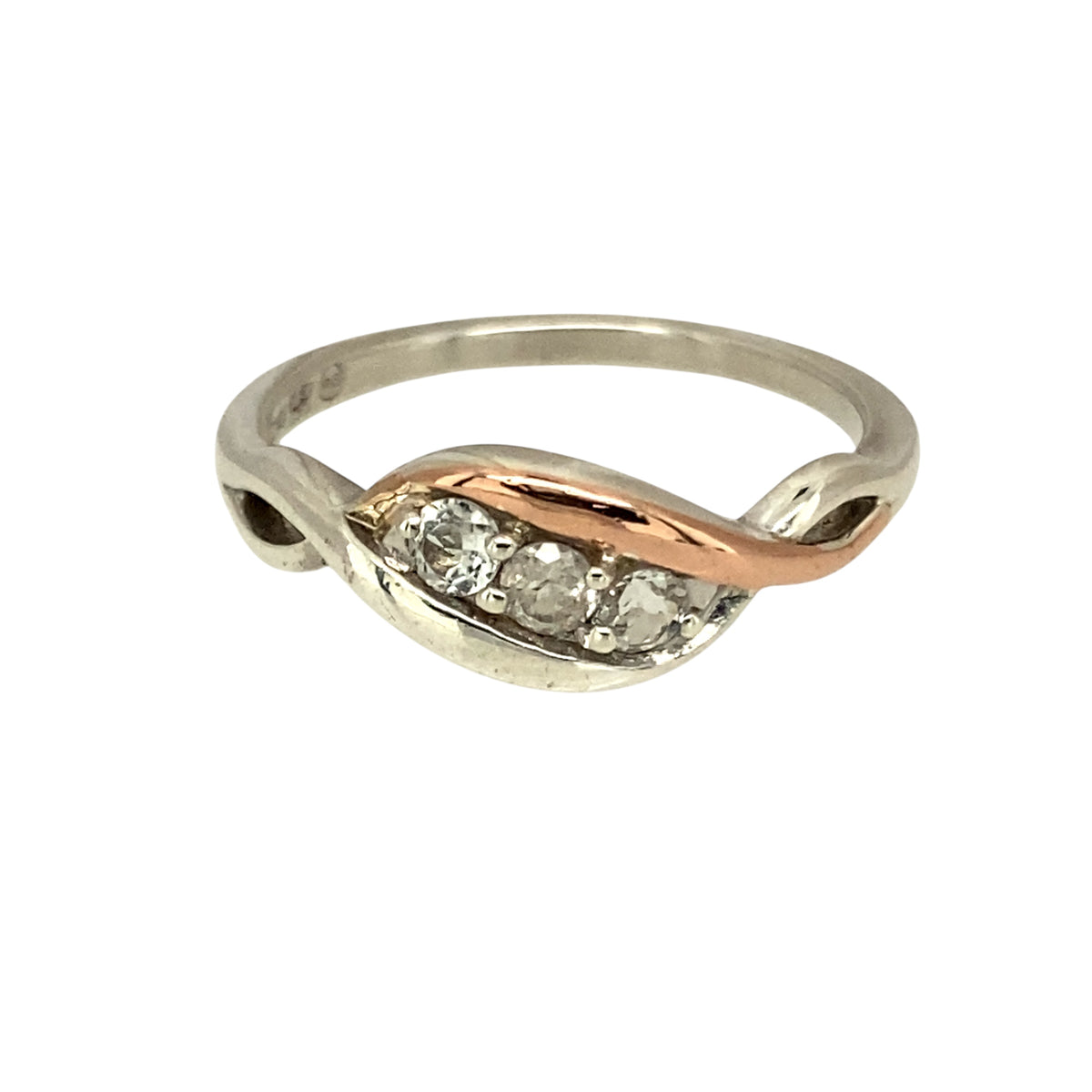 925 Silver & White Topaz Set Clogau Ring