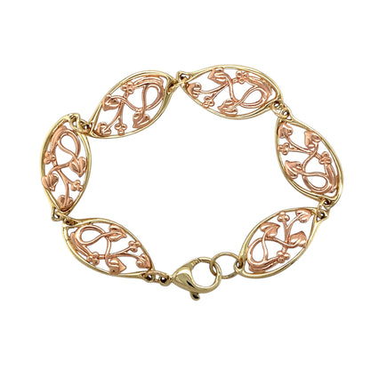 9ct Gold Tree of Life Style 8.25" Bracelet