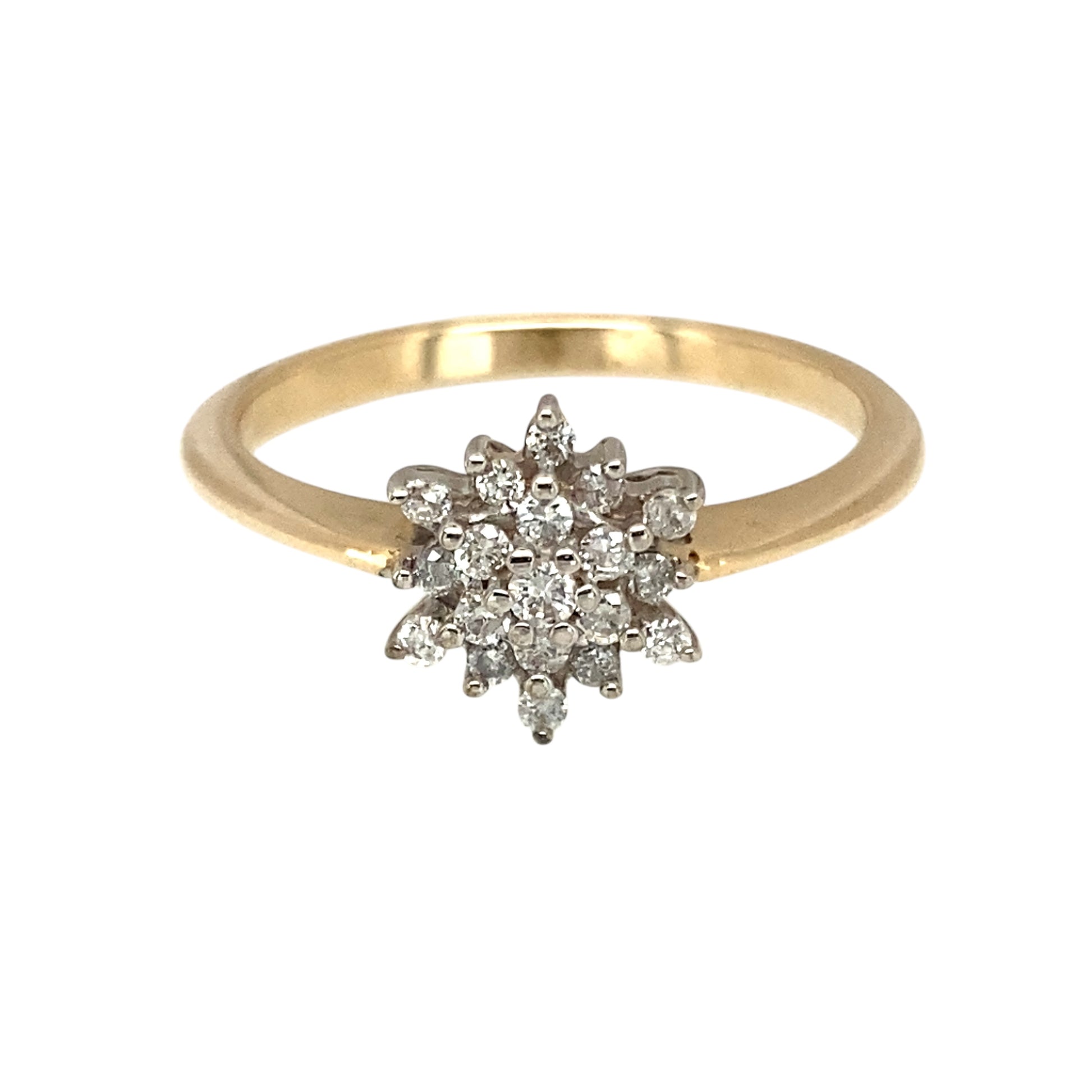 9ct Gold & Diamond Set Cluster Ring