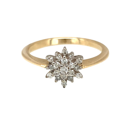 9ct Gold & Diamond Set Cluster Ring