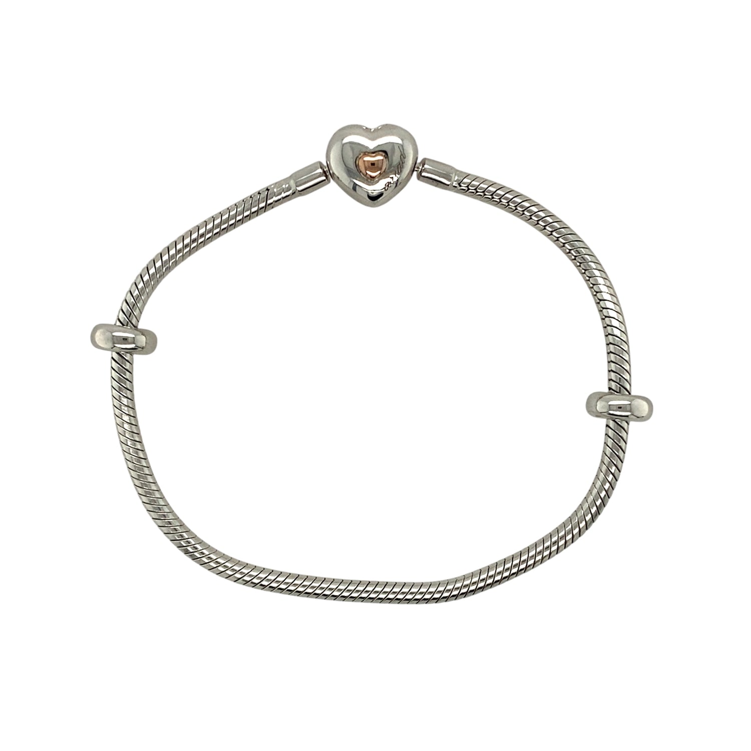 925 Silver Clogau Heart 7.5" Charm Bracelet