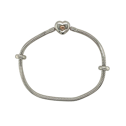 925 Silver Clogau Heart 7.5" Charm Bracelet