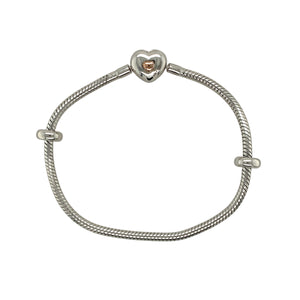 925 Silver Clogau Heart 7.5" Charm Bracelet