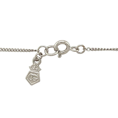 925 Silver & White Topaz Set Clogau Bow 18" - 22" Necklace