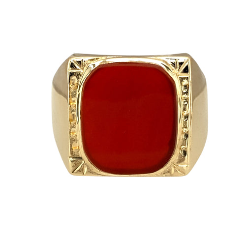 9ct Gold & Carnelian Set Signet Ring