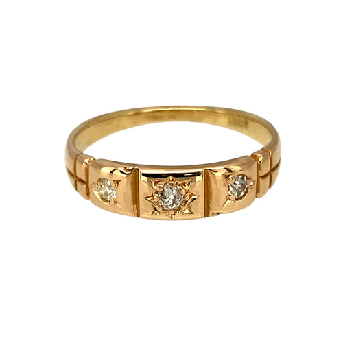 18ct Gold & Diamond Set Vintage Band Ring